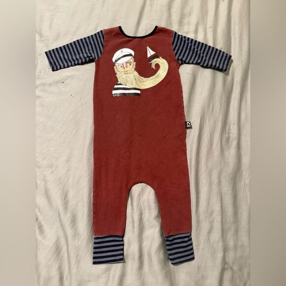 RAGS to RACHES Sz 2T One Piece Pants Romper Rag Captain Sailor Maroon - Picture 1 of 5